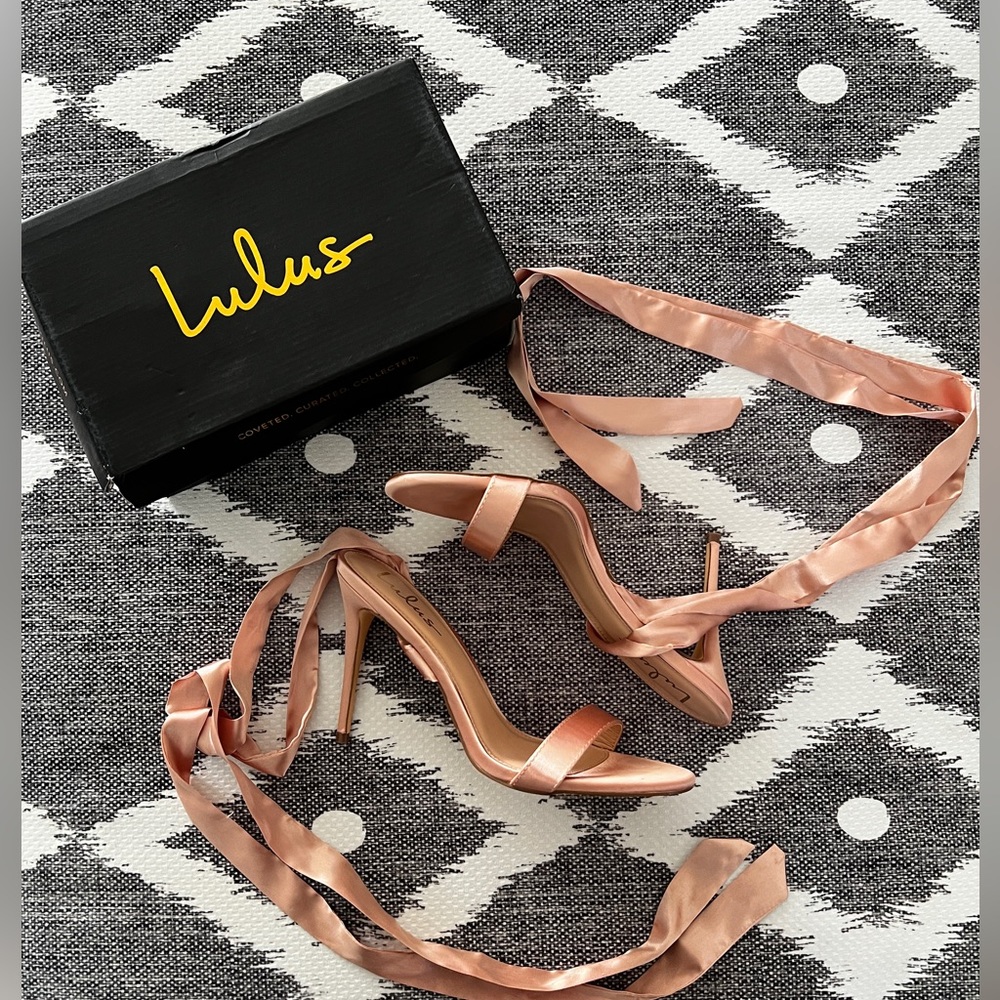 LULU Rose Gold Ribbon Pumps